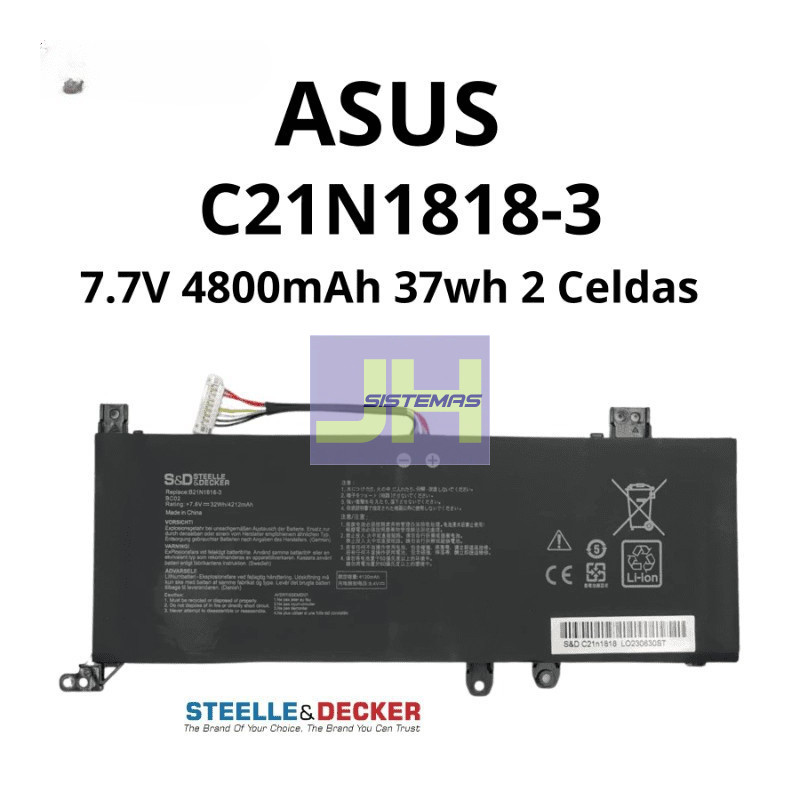 Batería para Asus VivoBook 15 X515 Series A509 X509 C21N1818-3