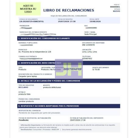 Libro de Reclamaciones Virtual para PrestaShop – Perú