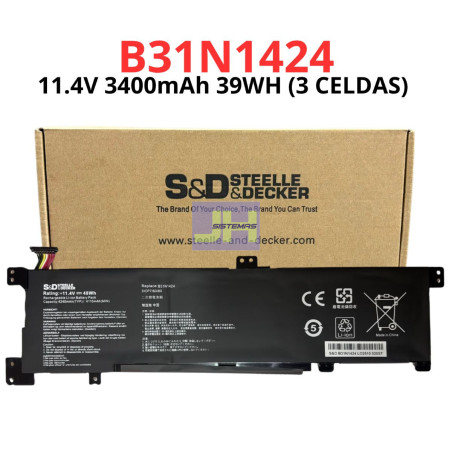 Batería para Asus K401 / A401 y A400U B31N1424