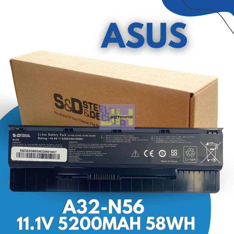 Batería para Asus A32-N56 G56 N46 N56 N56V