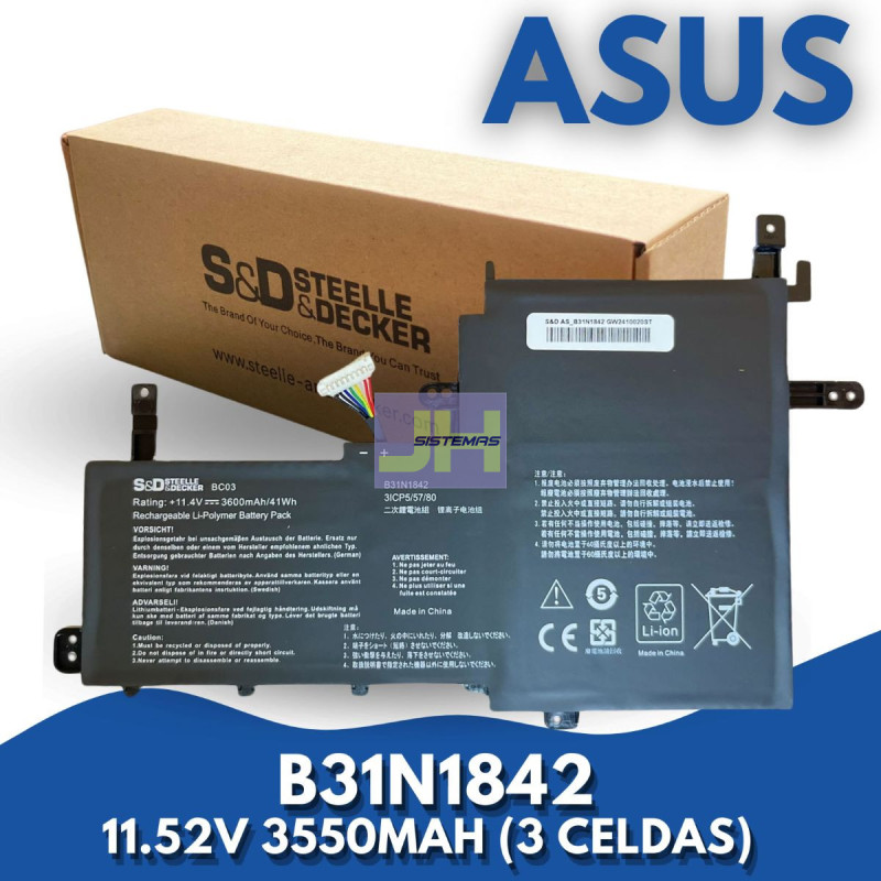 Batería para Asus VivoBook 15 y VivoBook S15 B31N1842