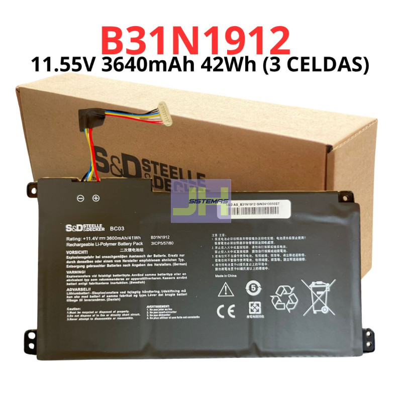 Batería para Asus VivoBook 14 y VivoBook 15 B31N1912