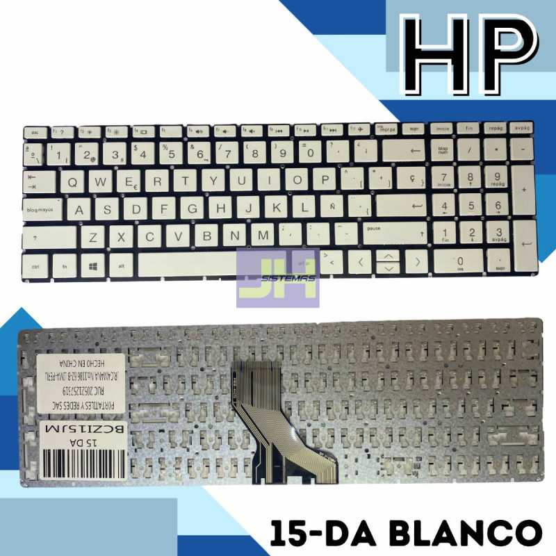Teclado laptop HP 15-da Blanco