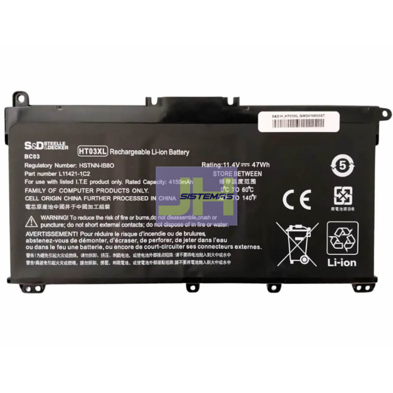 Batería para laptop Hp HT03XL