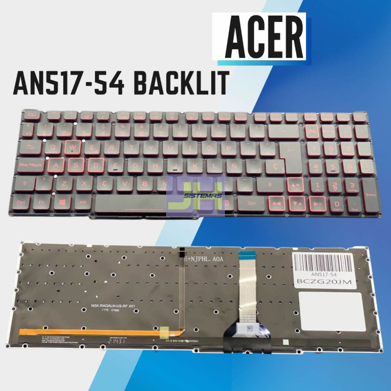 Teclado Laptop Acer Nitro 5 AN517-54 / AN517-55 / AN515-57 / AN515-58 Gamer
