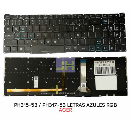 Teclado Laptop Acer Predator Helios 300 PH315-53 Retroiluminado RGB