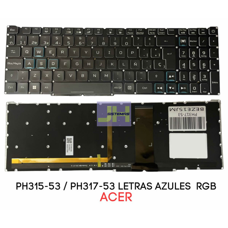 Teclado Laptop Acer Predator Helios 300 PH317-53 Retroiluminado RGB