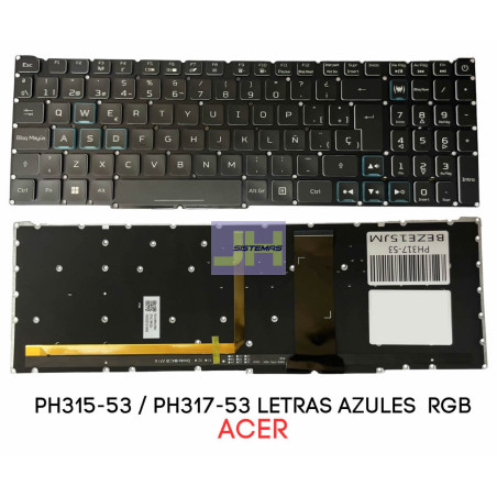 Teclado Laptop Acer Predator Helios 300 PH317-53 Retroiluminado RGB