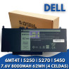 BATERIA PARA DELL 6MT4T - 7.6V / 8000mAh / 62WH 4 CELDAS