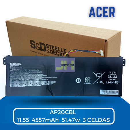 BATERIA PARA ACER AP20CBL - 11.55V / 4557MAH / 51.47WH - 3 CELDAS