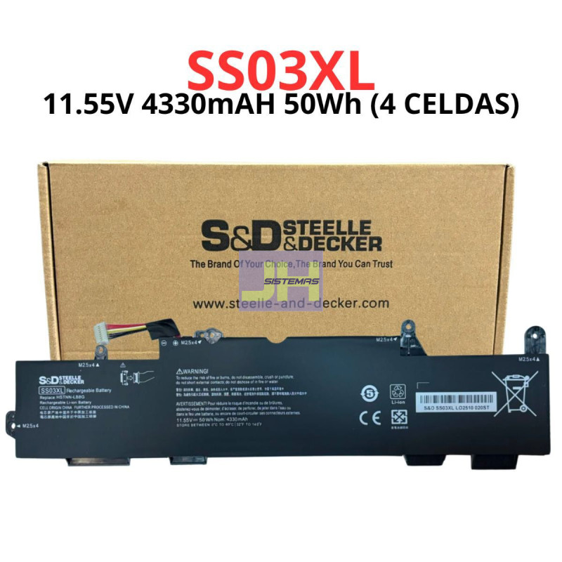 BATERIA PARA HP SS03XL - 11.55V / 4330MAH / 50WH - 4 CELDAS