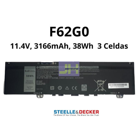 BATERIA PARA DELL F62G0 - 11.4V / 3166MAH / 38WH - 3 CELDAS