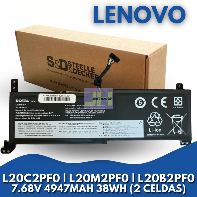 BATERIA PARA LENOVO L20C2PF0 L20M2PF0 L20B2PF0 - 7.68V / 4947MAH / 38WH - 2 CELDAS