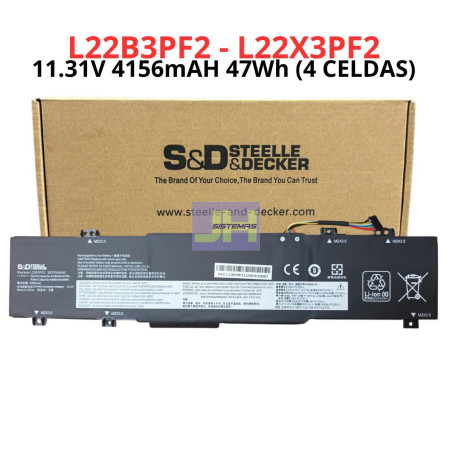 BATERIA PARA LENOVO L22B3PF2 L22X3PF2 L22M3PF2 - 11.31V / 4156MAH / 47WH - 4 CELDAS