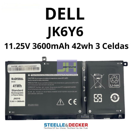 BATERIA PARA DELL JK6Y6 - 11.25V 3600MAH 42WH 3 CELDAS