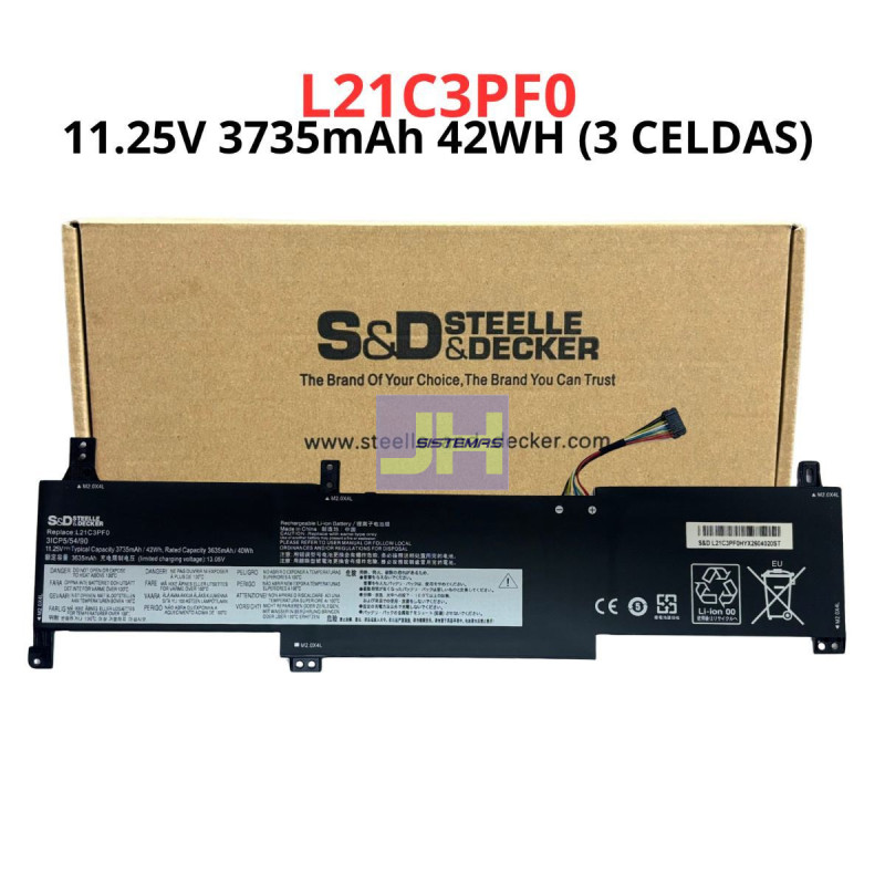 BATERIA INTERNA PARA LENOVO L21C3PF0 - 11.25V / 3735MAH / 42WH - 3 CELDAS