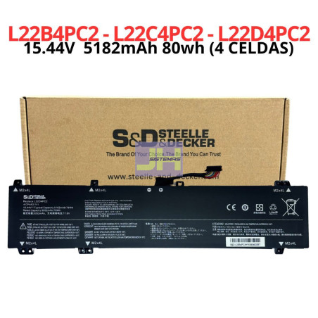 BATERIA PARA LENOVO L22B4PC2 - 15.44V / 5182MAH / 80WH 4 CELDAS
