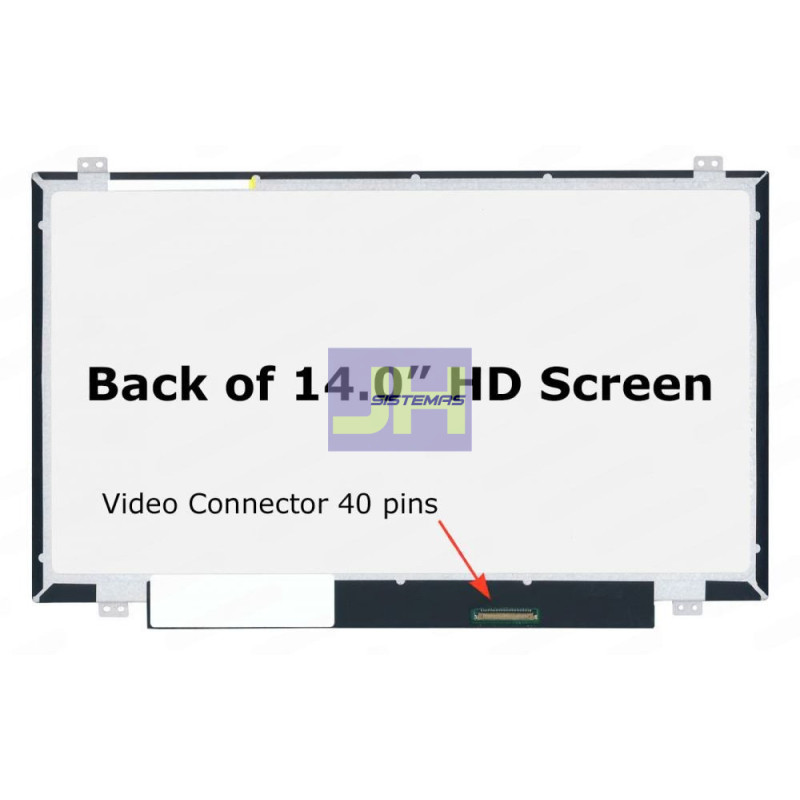 NT140WHM-N47 - PANTALLA PARA LAPTOP 14.0 SLIM 40P HD - GLOSSY C/ GANCHOS - AR/AB