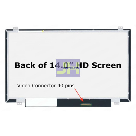 NT140WHM-N47 - PANTALLA PARA LAPTOP 14.0 SLIM 40P HD - GLOSSY C/ GANCHOS - AR/AB