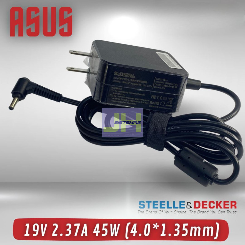 CARGADOR PARA LAPTOP ASUS - 19V / 2.37A / 45 W - 4.0*1.35MM - PUNTA FINA - CUADRADO