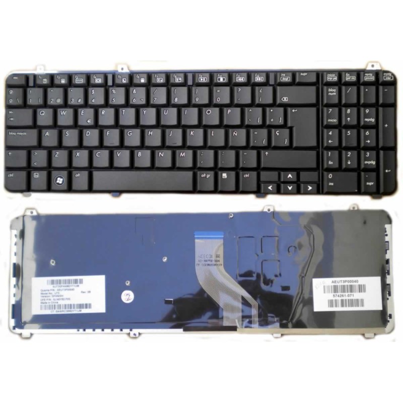 Teclado laptop hp dv6-1000 dv6-2000 Negro en Español