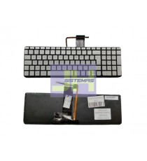 Teclado Laptop  HP 15-U BACKLIT SILVER
