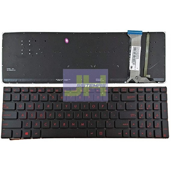 Teclado Laptop Asus G552-G552V-G552VW-G552VX/ ILUMINADO TECLAS ROJAS