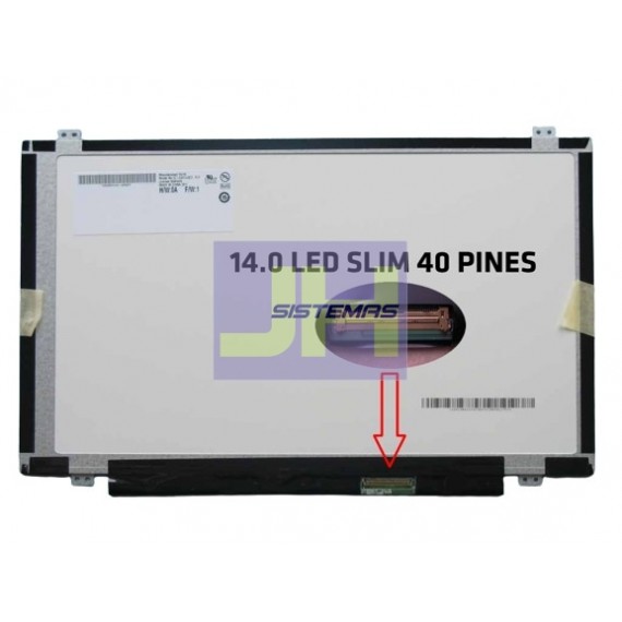 Pantalla para laptop de 14.0 Slim - 40 pines