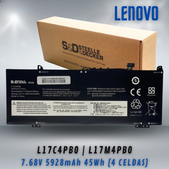 Batería para laptop Lenovo L17C4PB0 L17M4PB0