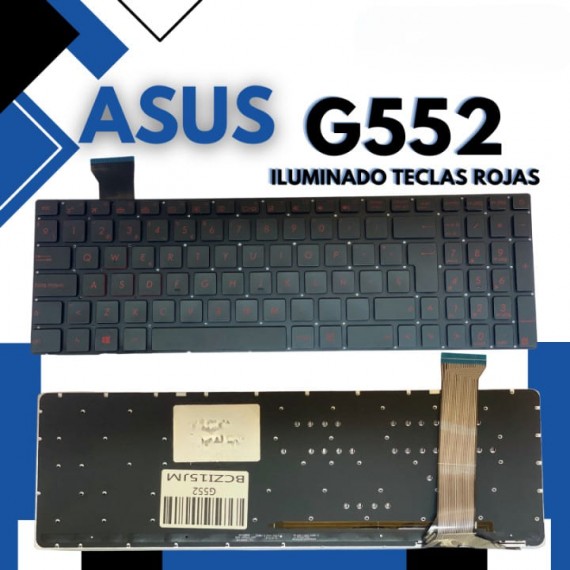 Teclado Laptop Asus G552-G552V-G552VW-G552VX/ ILUMINADO TECLAS ROJAS