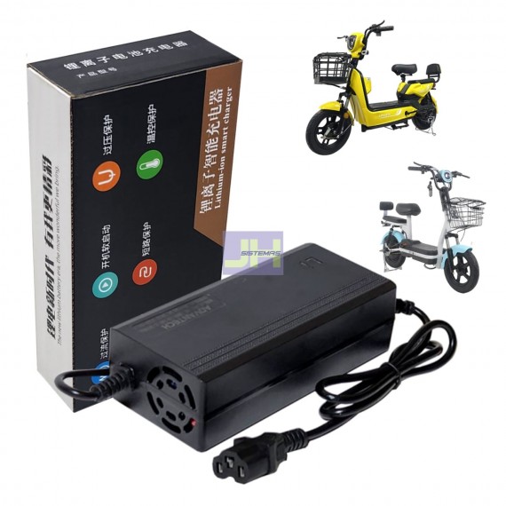 Cargador Para Moto Eléctrica de 48V, Salida: 54.6V 2A, Modelo: 48V2A, Conector IEC