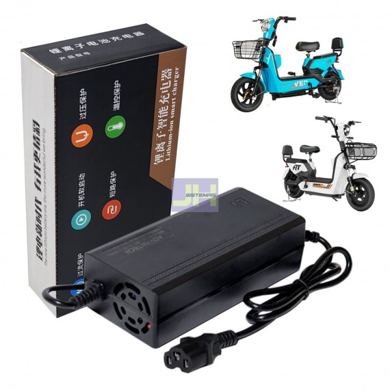 Cargador Para Moto Eléctrica de 48V, Salida: 54.6V 3A, Modelo: 48V3A, Conector IEC