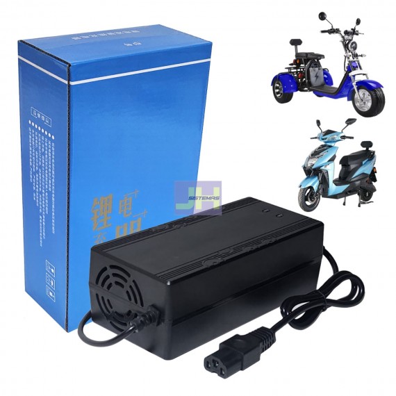 Cargador Para Moto Eléctrica de 60V, Salida: 67.2V 5A, Modelo: 60V5A, Conector IEC