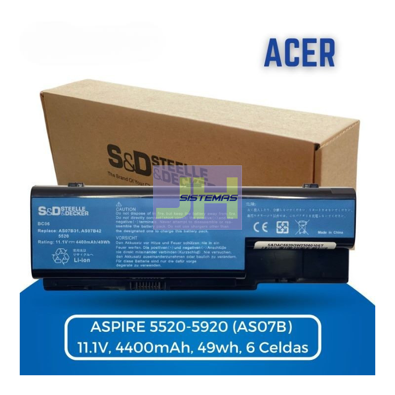 Bateria para Acer Aspire 5520 5920 (AS07B)