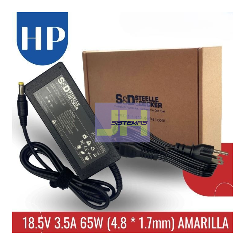 Cargador para Hp 18.5V - 3.5A 65W Punta Amarilla