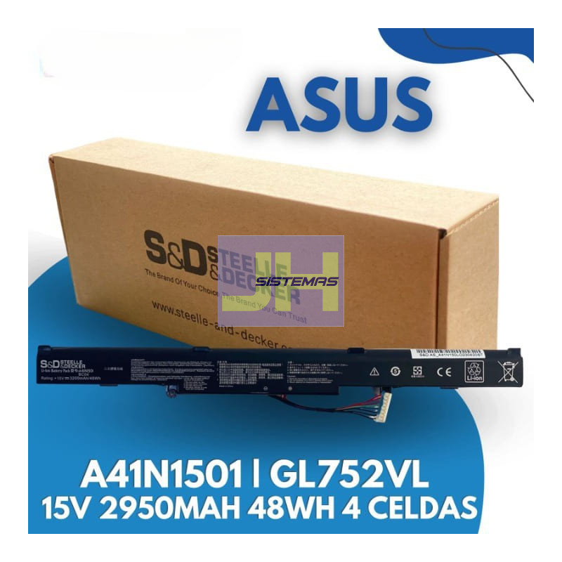 Batería para Asus GL752VW  GL752VL N552V N552VX A41N1501