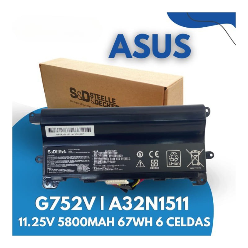 Batería para Asus G752V, A32N1511