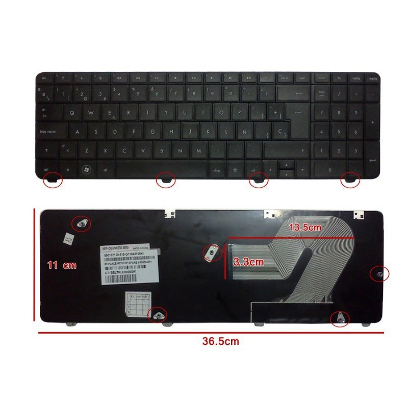 Teclado laptop Hp G72 Compaq CQ72 Negro en Español