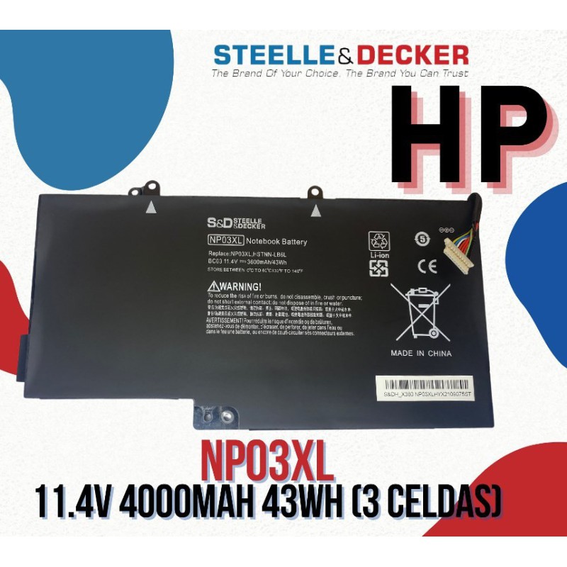 Batería para laptop Hp NP03XL