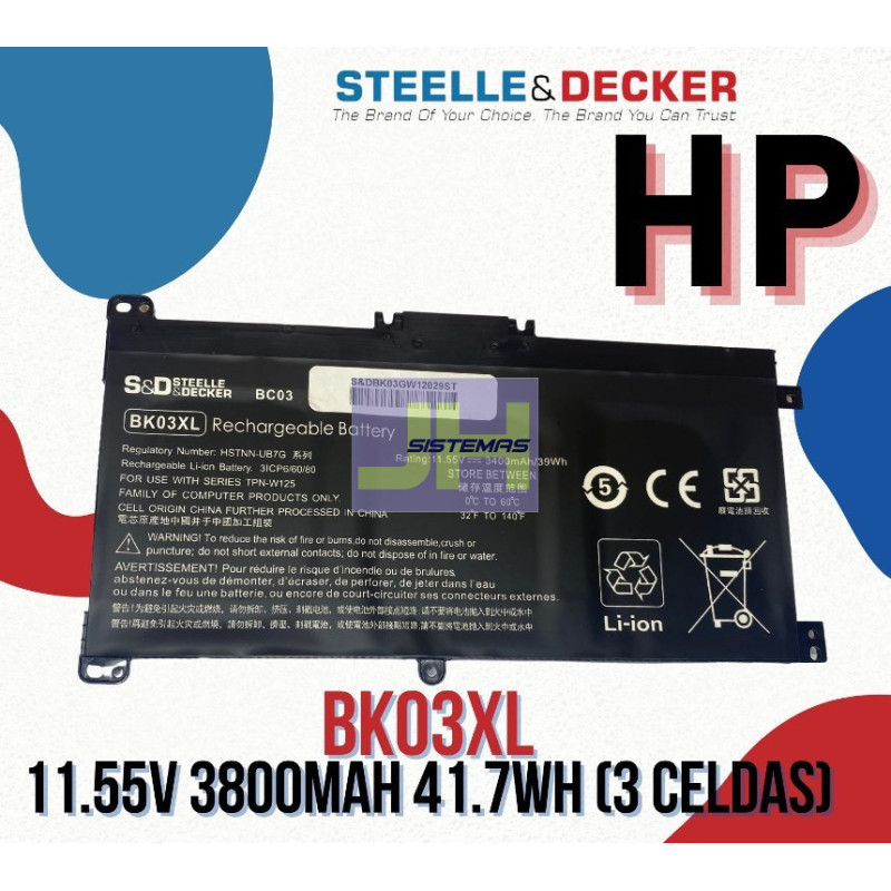 Batería para laptop Hp BK03XL