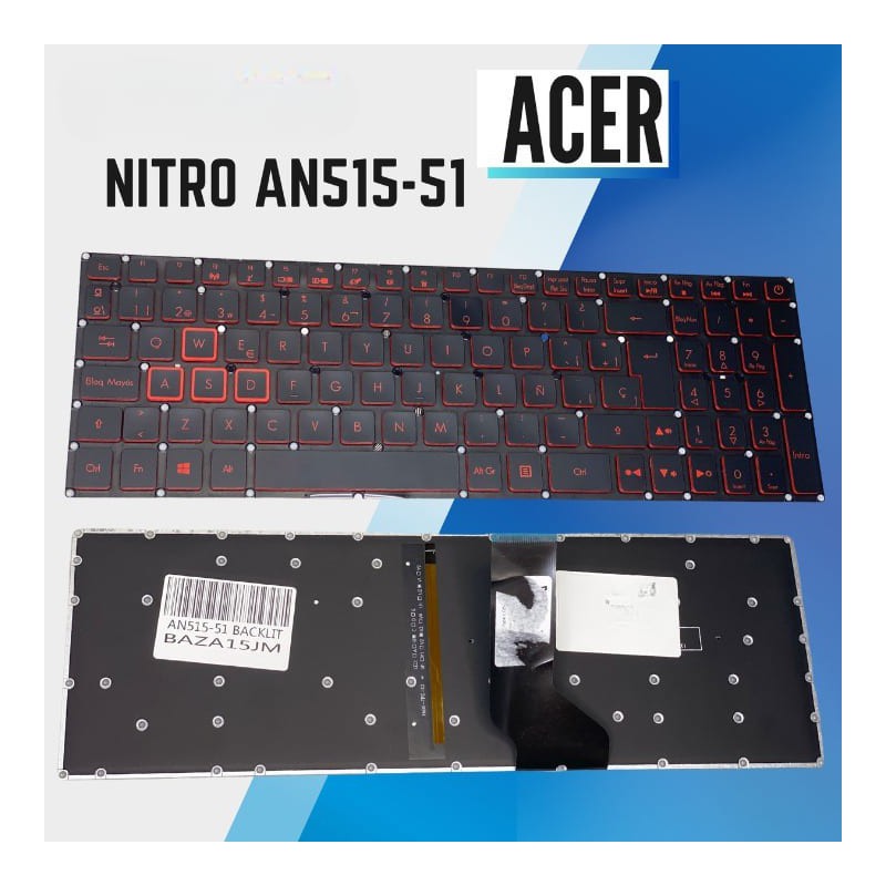 Teclado laptop Acer  Nitro AN515-51 BACKLIT