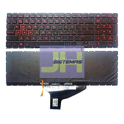 Teclado laptop Hp 15-DC / 15-DH TECLAS ROJAS ILUMINADO