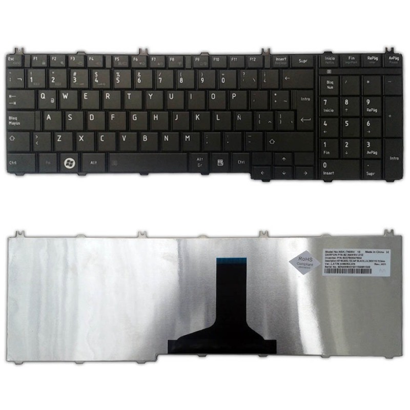 Teclado laptop Toshiba C655 L755 en Español