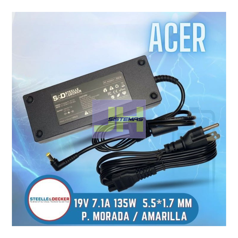 Cargador para Acer de 19V - 7.1A 135W punta estandar