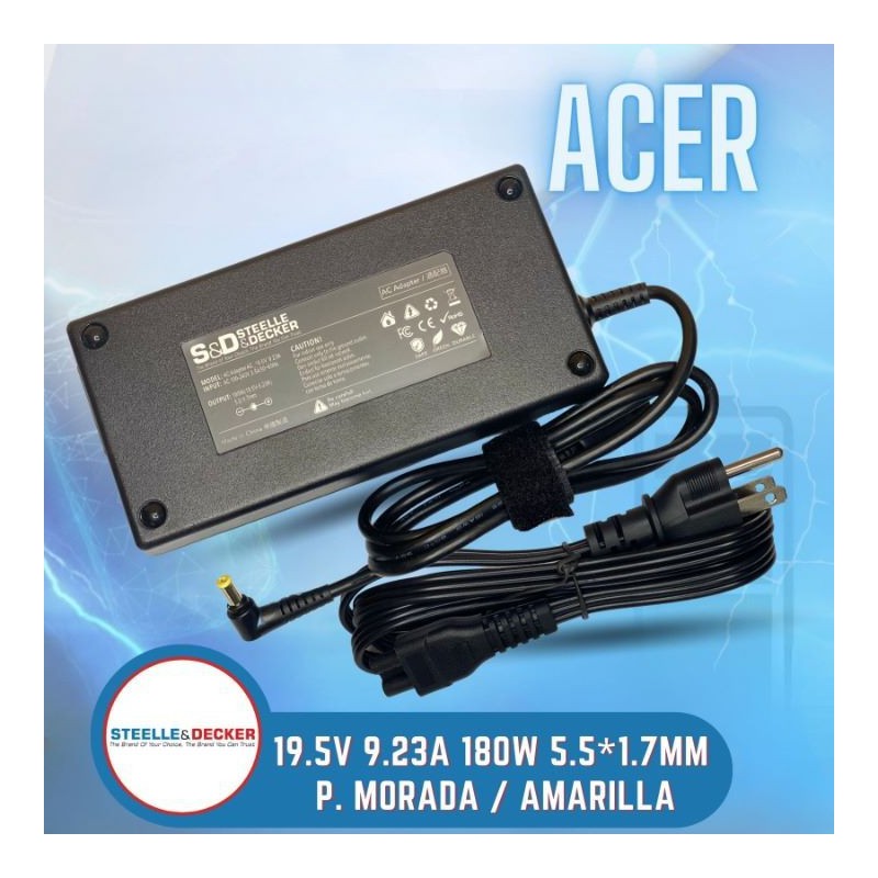 Cargador para Acer de 19V - 9.23A 180W punta estandar
